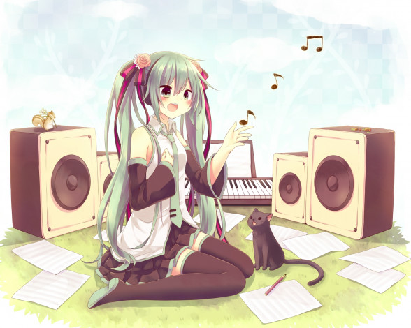 Обои картинки фото аниме, vocaloid, девушка