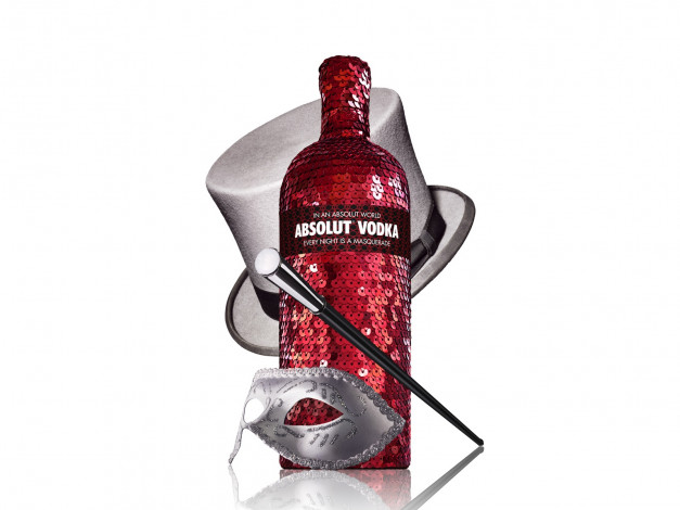Обои картинки фото бренды, absolut, маска, шляпа
