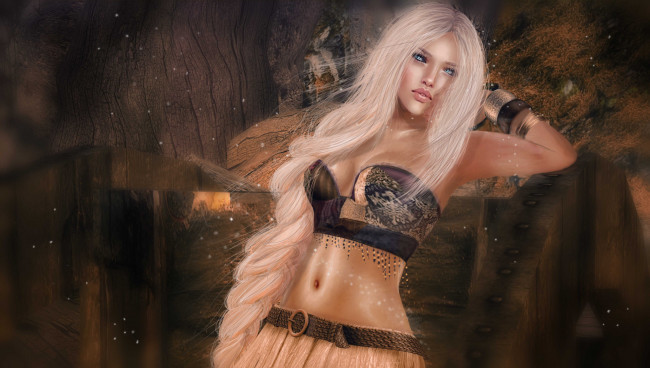 Обои картинки фото 3д, графика, people, люди, блондинка, волосы