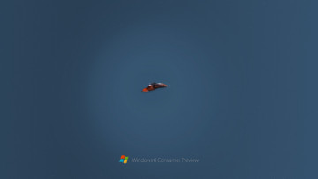 Картинка компьютеры windows+8 рыбка синий фон логотип