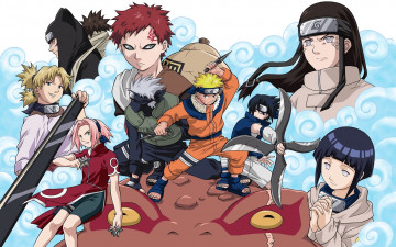 Картинка аниме naruto персонажи темари сакура канкуро гаара какаши наруто саске неджи хината жаба