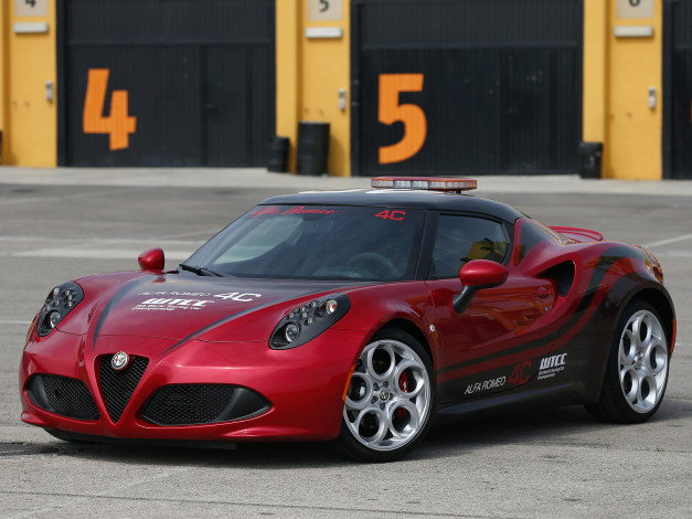 Обои картинки фото автомобили, alfa romeo, safety, wtcc, мрасный, 4c, alfa, romeo, 2014, 960, car
