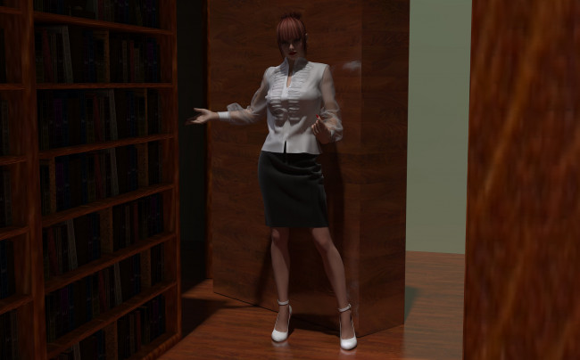 Обои картинки фото 3д графика, fantasy , фантазия, девушка, коридор