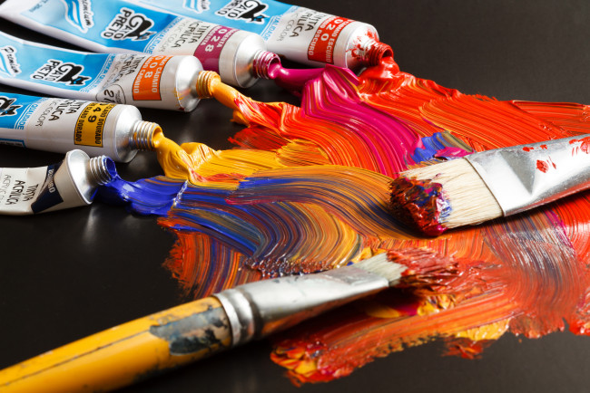 Обои картинки фото разное, канцелярия,  книги, краски