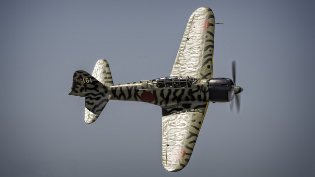 Обои картинки фото mitsubishi a6m3-22 reisen, авиация, лёгкие одномоторные самолёты, япония, истребитель