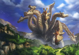 Картинка фэнтези существа арт монстр жираф