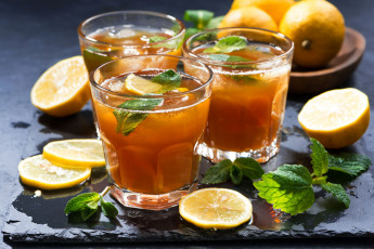 Картинка еда напитки +Чай мята лимон чай напиток
