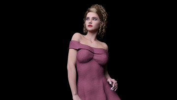 Картинка 3д+графика люди+ people девушка взгляд фон