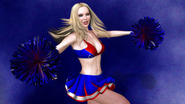 Картинка 3д+графика люди+ people фон взгляд девушка блондинка