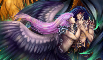 Картинка фэнтези ангелы пара ангел