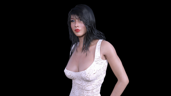 Обои картинки фото 3д графика, люди , people, девушка, взгляд, фон