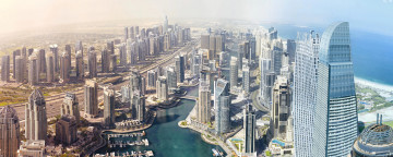 Картинка города дубай+ оаэ город река