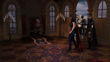 Картинка 3д+графика фантазия+ fantasy девушки взгляд фон существо