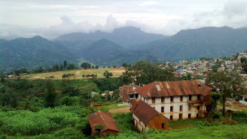 Картинка города -+панорамы поселение дома горы