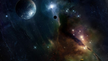 Картинка космос арт планеты вселенная звезды галактика