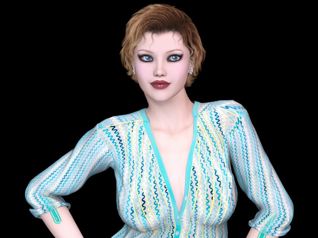 Обои картинки фото 3д графика, люди , people, девушка, взгляд, фон