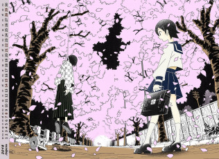 Картинка календари аниме дерево взгляд девочка