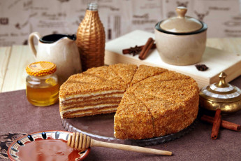 Картинка еда торты лакомство торт мед медовый