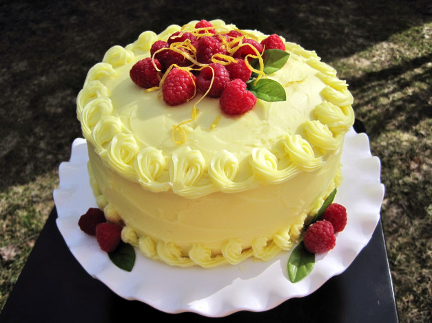 Обои картинки фото еда, торты, торт, лакомство, малина