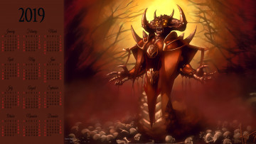 Картинка календари фэнтези демон череп существо
