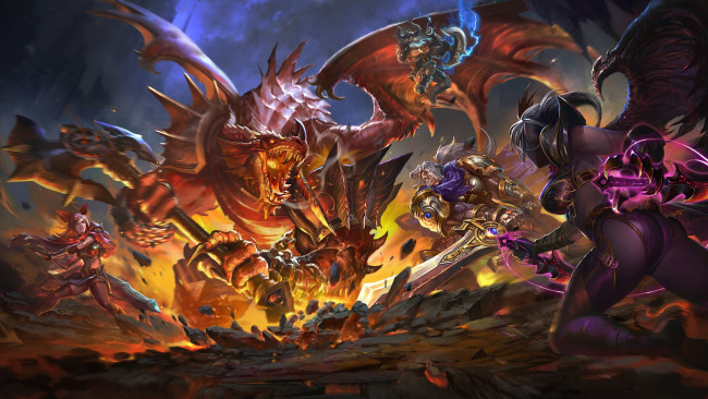 Обои картинки фото видео игры, ~~~другое~~~, оружие, бой, дракон