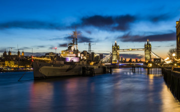 Картинка города лондон+ великобритания tower bridge thames rive