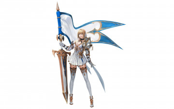 Картинка фэнтези девушки девушка оружие знамя