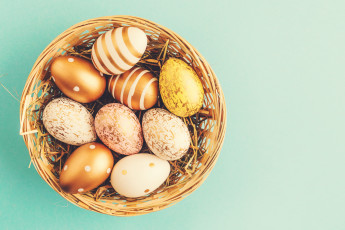 обоя праздничные, пасха, корзина, яйца