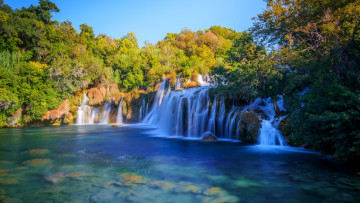 Картинка krka+river krka+national+park croatia природа водопады krka river national park