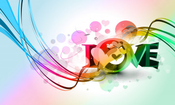 обоя векторная графика, сердечки , hearts, любовь, сердечки, ленты