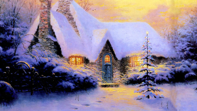 Обои картинки фото 295423, рисованное, thomas kinkade, thomas, kinkade