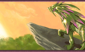 обоя видео игры, twin skies, животное, существо, скала, деревья