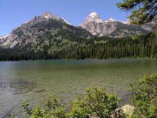 Картинка природа реки озера taggart lake grand teton national park usa wyoming