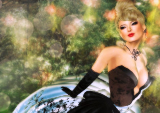 Картинка 3д графика people люди платье девушка