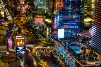 Картинка города лас вегас сша улица реклама неон транспорт