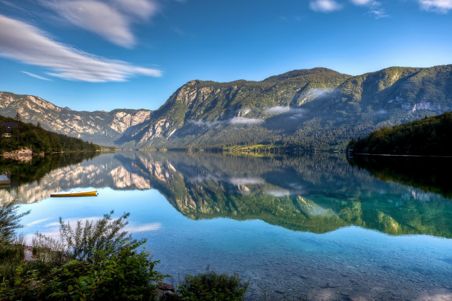 Обои картинки фото природа, реки, озера, отражение, вода, горы