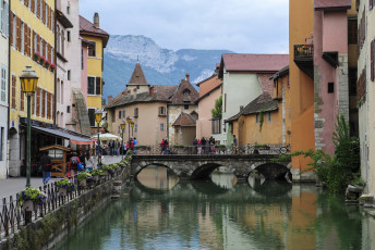 Картинка анси+ франция города -+мосты дома вода