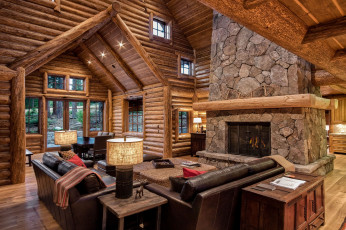 Картинка интерьер гостиная диваны камин