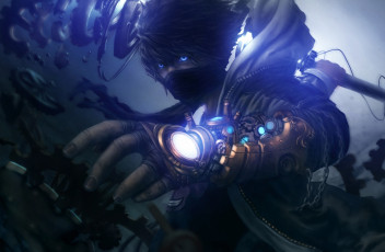 Картинка фэнтези роботы +киборги +механизмы фантастика арт парень девушка русалки морская звезда