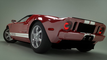 Картинка автомобили 3д ford красный