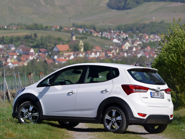 Обои картинки фото автомобили, hyundai, светлый, 2014г, crossline, ix20