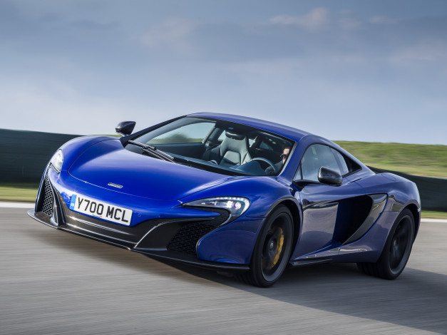 Обои картинки фото автомобили, mclaren, 650s, spyder, 2014г, синий