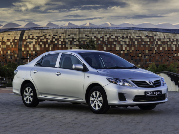 Обои картинки фото автомобили, toyota, светлая, 2014г, quest, corolla