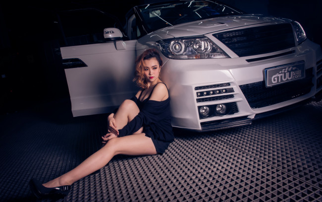 Обои картинки фото автомобили, авто с девушками, азиатка, девушка, автомобиль