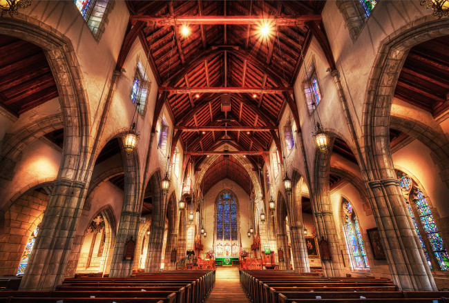 Обои картинки фото bethesda, интерьер, убранство,  роспись храма, собор