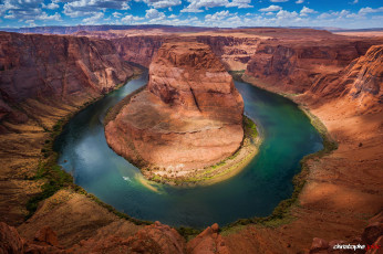 Картинка природа реки озера сша штат колорадо аризона река каньон подкова хорсшу-бенд небо облака