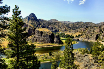 Картинка missouri+river природа реки озера река лес каньоны