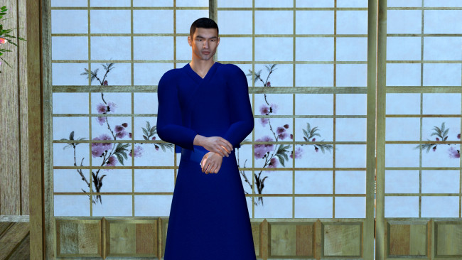 Обои картинки фото 3д графика, люди , people, монах, фон, взгляд, мужчина