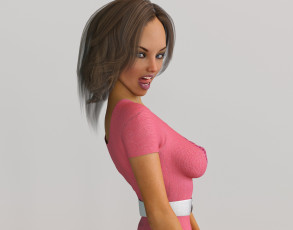 Картинка 3д+графика люди+ people девушка взгляд фон