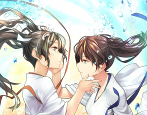 Картинка аниме kantai+collection взгляд фон девушки